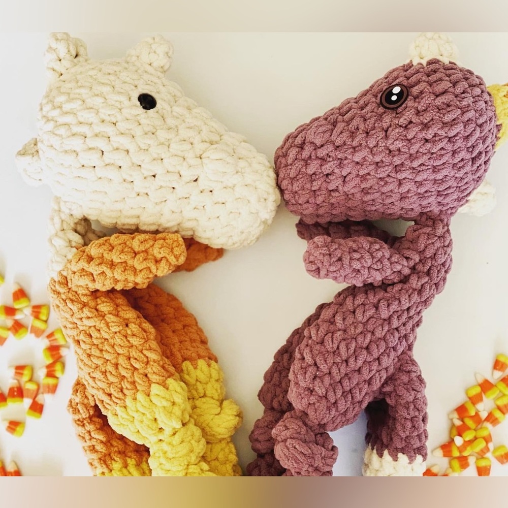 Ready to Ship Handmade Crochet Halloween Themed Purple Tinysaurus